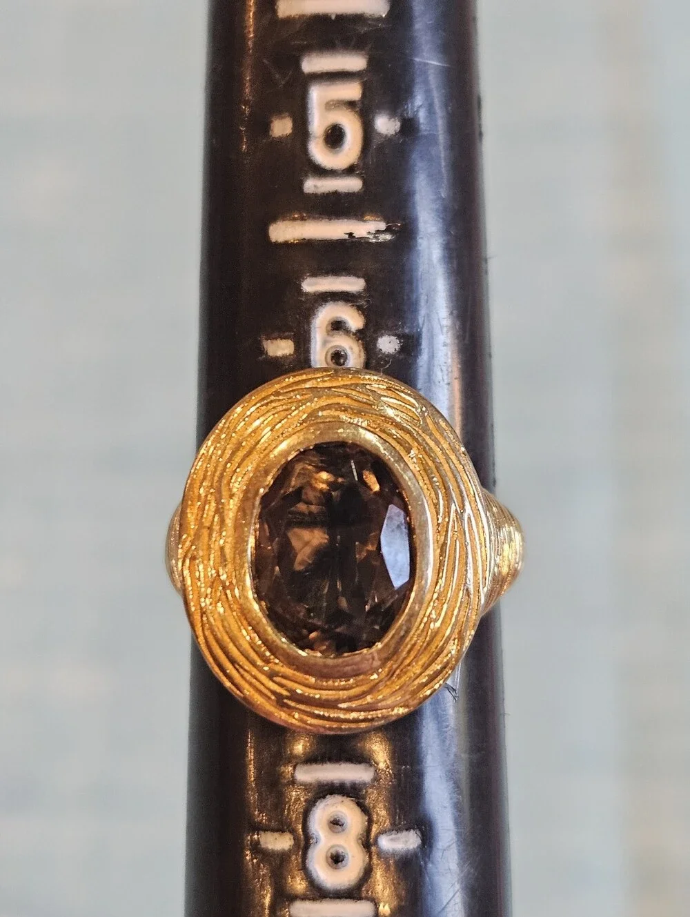 Smokey Quartz Ring Gold Vermeil Over Sterling Silver Size 6.75